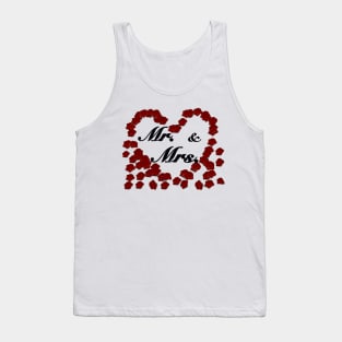 Mr and Mrs with red rose petals Tank Top